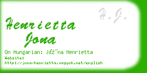 henrietta jona business card